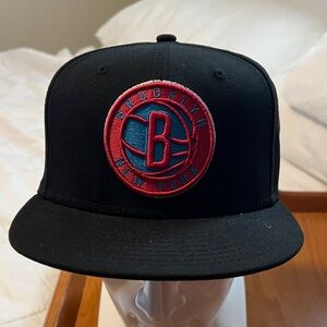 Brooklyn New York Black Snapback Cap with Red & Blue Emblem